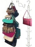Over Door and Closet Purse Hanger Organizer- 12++ Max Purse Storage, Bag Holder Rotates 360, Quality Heavy Duty Chrome Holds 50l