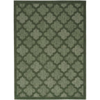 Nourison Easy Care Indoor/Outdoor Green 4' X 6' Area Rug, Easy Cleaning, Non Shedding, Bed Room, Living Room, Dining Room, Backyard, Deck, Patio (4X6)