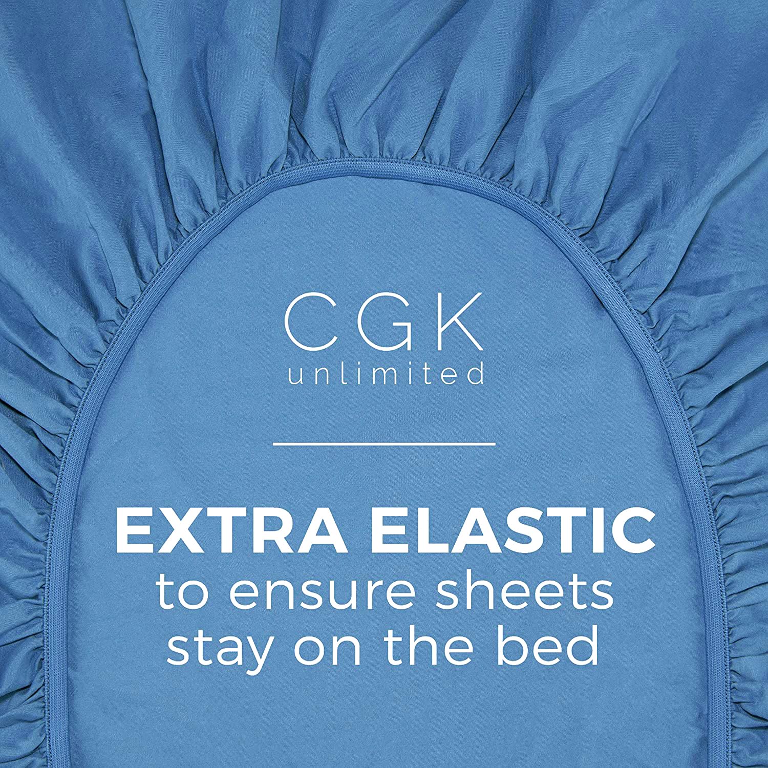 Twin Fitted Bed Sheet - Hotel Luxury & Cooling Single Fitted Sheet Only - Easily Fits Mattress Up To 16 Inches Perfectly - Soft, Wrinkle Free, Breathable & Comfy Denim Blue Single Fitted Bed Sheet