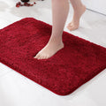 TICOLO Extra Soft Absorbent Bathroom Floor Mat | NonSlip Quick Dry Mat for Bathroom & Home Use (24 x 16 Inch) (Red)