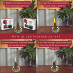 Rose Incense Cones - Total 20 Cone Incense - Dual Pack Of 10 Insence Cones - Incense Cones Scented - Cone Incense Scents - Insen