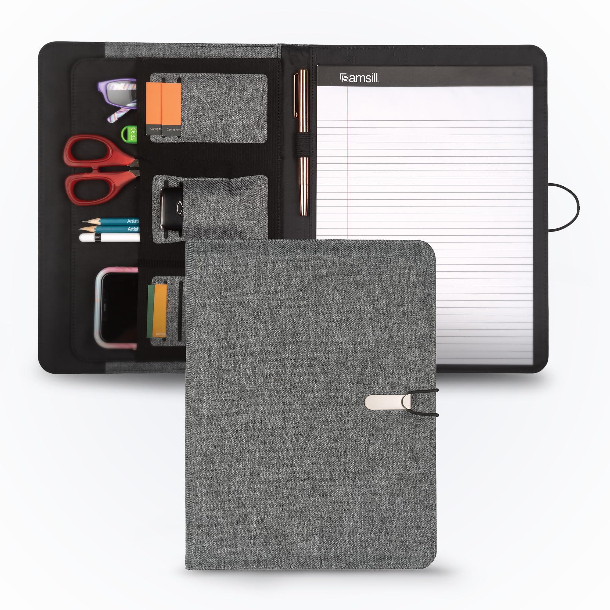 Samsill Professional Padfolio, Recycled Water Bottle Material, Rpet, Business Portfolio For Men And Women, With 8.5 X 11 Writing