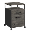 VASAGLE File Cabinet, Mobile Filing Cabinet with Wheels, 2 Drawers, Open Shelf, for A4, Letter Size, Hanging File Folders, Charc