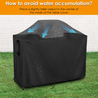 Kingling 78 Outdoor Table Cover - Waterproof Black Patio Bar Table Cover for Outdoor Bar Prep Table, 36W x 43H