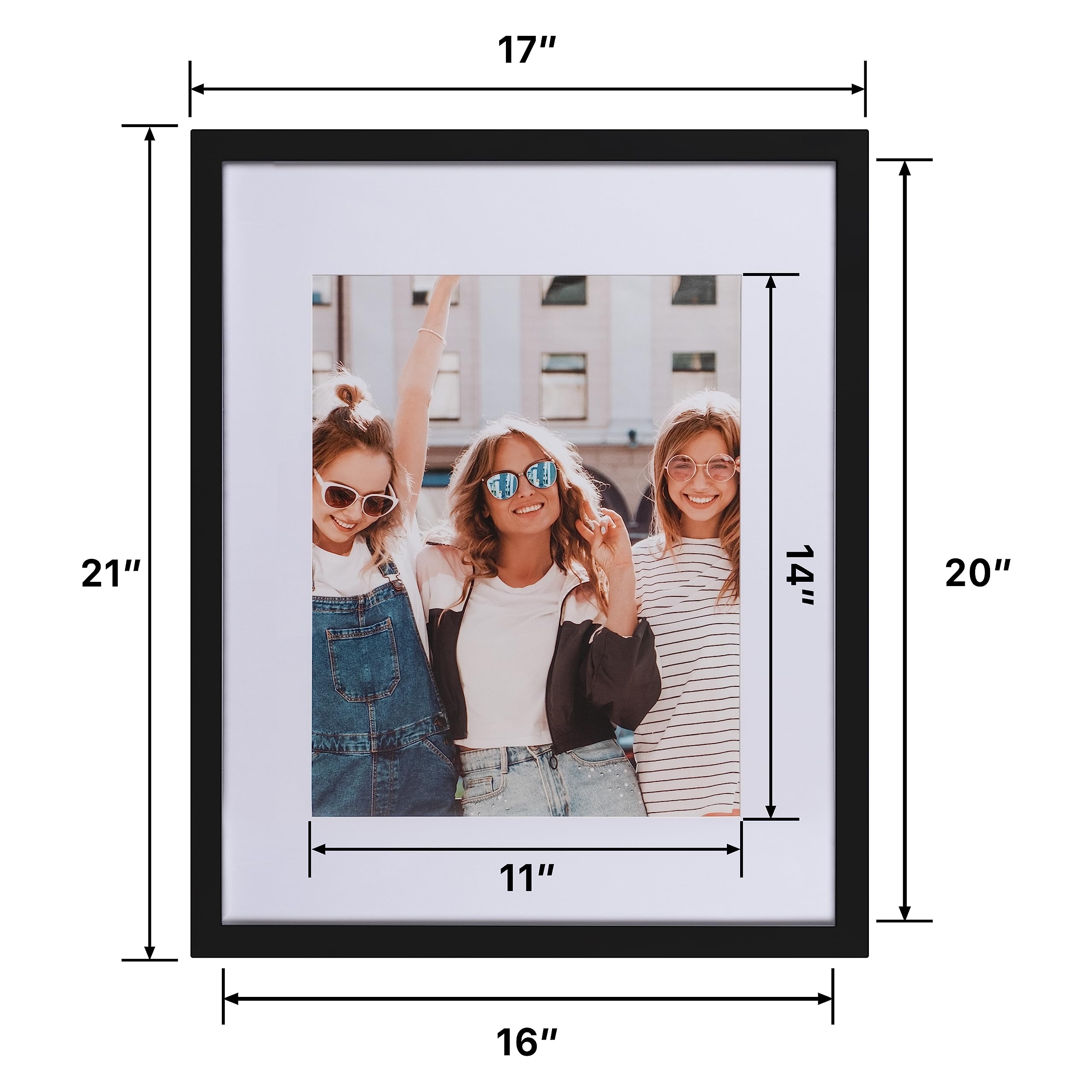 Beyond Your Thoughts 16''X20'' With Matted For 11''X14'' Wood + Glass (Hang/Stand) Black Picture Photo Frame Photo For Wall Top-