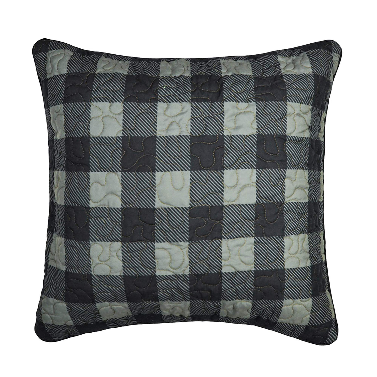 Donna Sharp Throw Pillow - Bear Walk Plaid Lodge Decorative Throw Pillow With Plaid Pattern - Square
