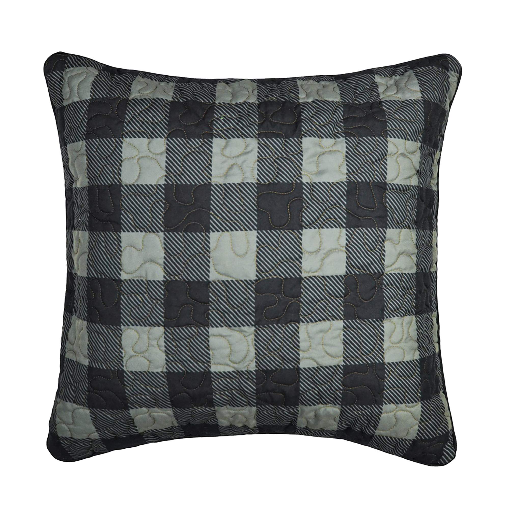 Donna Sharp Throw Pillow - Bear Walk Plaid Lodge Decorative Throw Pillow With Plaid Pattern - Square