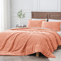 Bedelite Fleece Twin Comforter Set -Super Soft & Warm Fluffy Coral Bedding, Luxury Fuzzy Heavy Bed Set For Winter With 1 Pillow