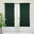 Shineland Dark Green Blackout Curtains Boho Short Length Window Curtains For Bathroom Bedroom,52 Wide X 45 Inch Long 2 Panels Se