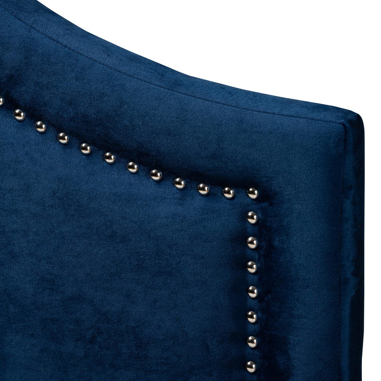 Baxton Studio Rita Modern and Contemporary Navy Blue Velvet Fabric Upholstered Full Size Headboard