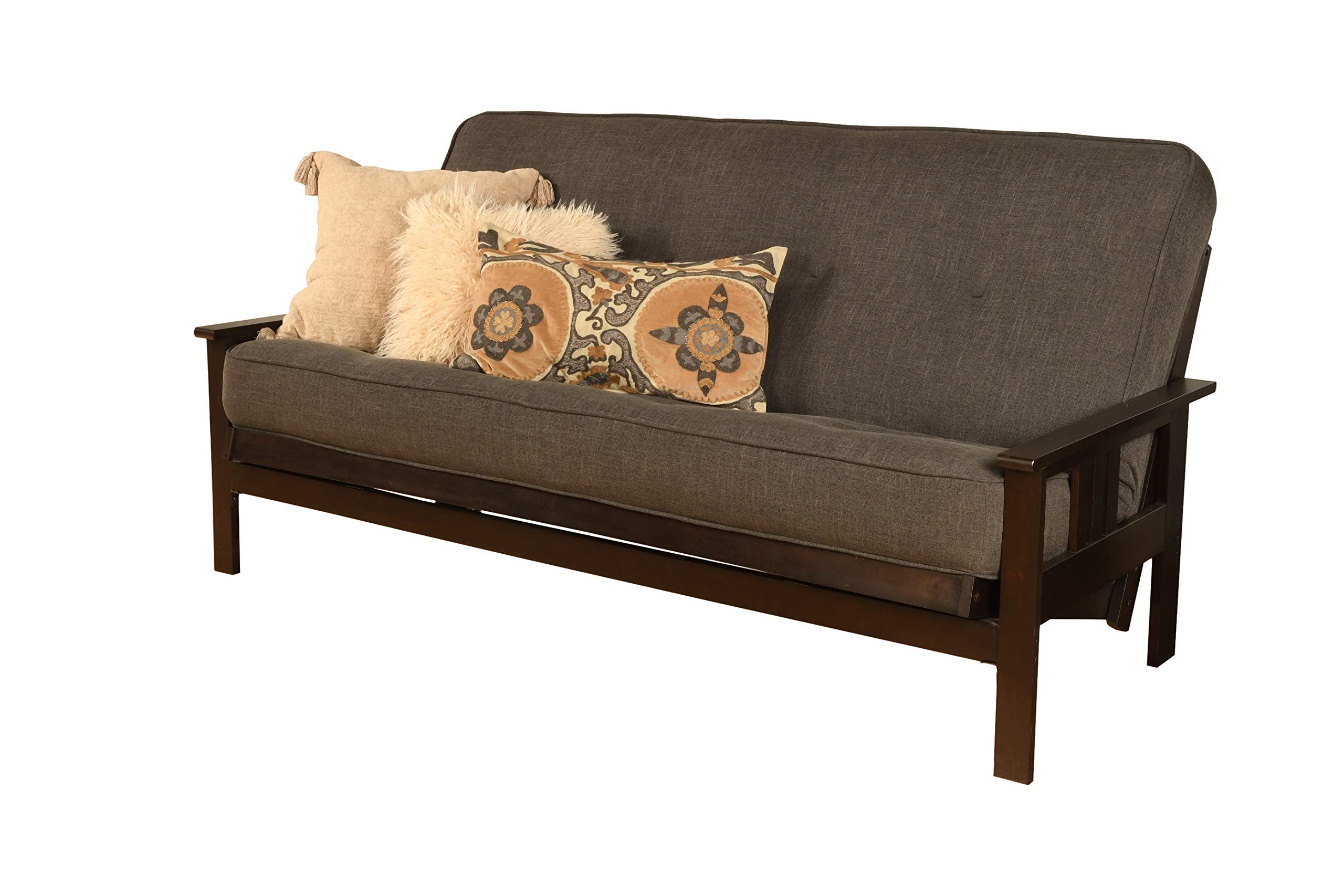 Kodiak Furniture Monterey Frame With Fabric Mattress In Gray Charcoal/Espresso