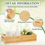 2 Pcs Bamboo Toilet Tank Tray Bathroom Trays Bamboo Bathroom Organizer Wood Toilet Paper Basket With Handles Bamboo Bathroom Box