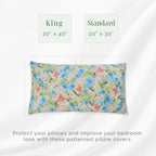 Elegant Comfort Ultra Soft Set Of 2 Floral Print Pillowcases - 1500 Premium Hotel Quality Microfiber, Soft And Smooth Envelope Closure 2-Piece Pillow Covers - Standard/Queen, Magnolia