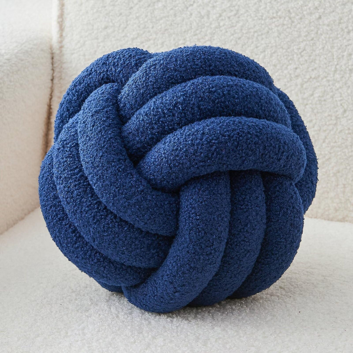Lusjnge Decorative Throw Knot Pillow Ball For Home Chair Sofa Couch Bed Aesthetic Round Decor Pillows Lambswool Knotted Pillow C