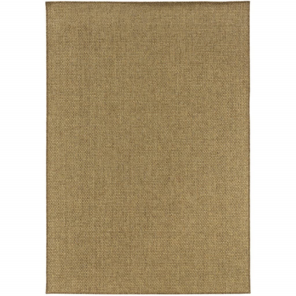 HomeRoots Polypropylene 2’x4’ Solid Tan Indoor Outdoor Scatter Rug