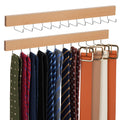 ZEDODIER 2 Pack Tie Rack & Belt Hanger Wall Mounted, Wooden Tie Organizer