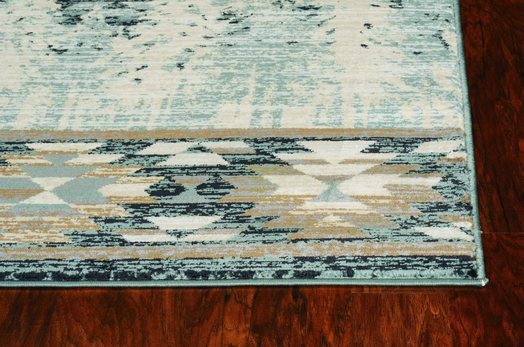 HomeRoots 3'X5' Slate Blue Machine Woven Pinegrove Lodge Indoor Area Rug