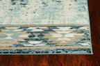 HomeRoots 3'X5' Slate Blue Machine Woven Pinegrove Lodge Indoor Area Rug