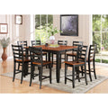 East West Furniture FAIR9-BLK-W Fairwind 9 Piece Counter Height Set Includes a Square Kitchen Table with Pedestal and 8 Dining Room Chairs, 54x54 Inch