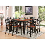East West Furniture FAIR9-BLK-W Fairwind 9 Piece Counter Height Set Includes a Square Kitchen Table with Pedestal and 8 Dining Room Chairs, 54x54 Inch