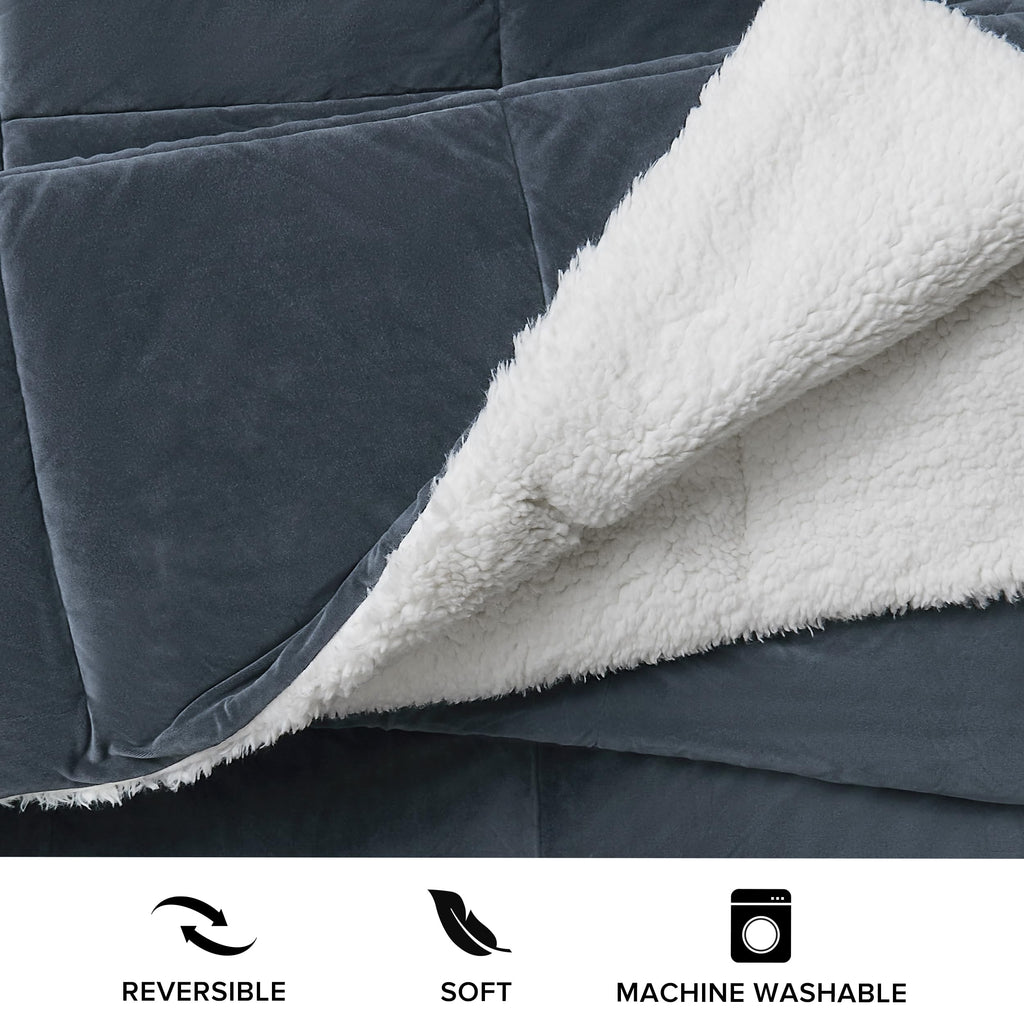 Ugg 00519 Blissful Full-Queen Comforter Set Ultra Soft Velvety Flannel Oversized Comforter And Pillow Machine Washable Soft Cozy