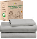 California Design Den Twin Sheets Set, 100% Organic Cotton Sheets, Deep Pockets Percale Sheets, Gots Certified Soft, Crisp & Cooling Sheets, Twin Bed Sheets, Light Grey Sheets