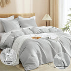Phf Waffle Weave Duvet Cover Set King Size, 3 Piece Ultra Soft Breathable Durable Comforter Cover For All Season, Waffle Texture