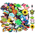 Yealqu 100Pcs Random Different Pencil Topper Decoations Cute Pvc Pencil Toppes Lovely Black Clip Pencil Decoration Accessories F