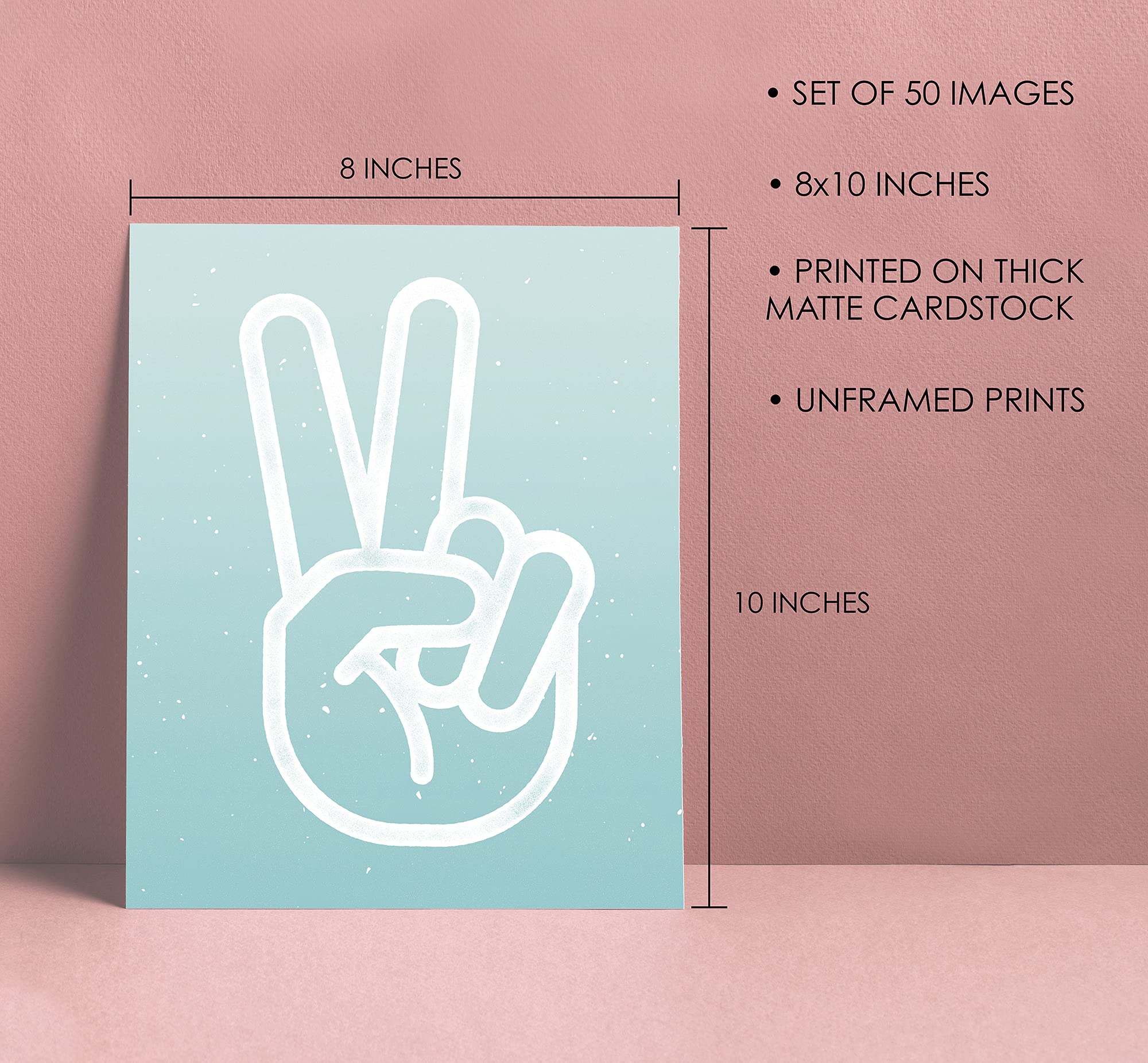 Peach Aesthetic Wall Collage Kit, Room Decor For Teen Girls, Peachy Teal Wall Art Print, Dorm Photo Collection, Boho Posters For