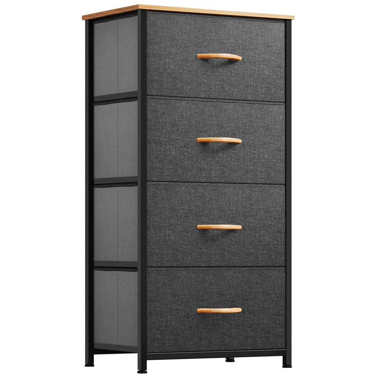 Yitahome Dresser With 4 Drawers - Fabric Storage Tower, Organizer Unit For Bedroom, Living Room, Hallway, Closets - Sturdy Steel Frame, Wooden Top & Easy Pull Fabric Bins