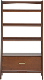 Crosley Furniture Landon Large Bookshelf Etagere, Bookcase Storage with Shelves and File Drawer, Mahogany