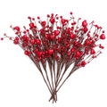 AXYLEX Valentines Day Gift Artificial Red Berry Stems, 8Pcs, 16 Inch Red Berry Picks Heart Shaped Red Berry Branches Artificial