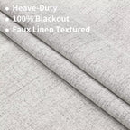Joydeco Natural Linen Curtains 90 Inch Length 1 Panel Set Burg 100% Blackout Patio Door Curtain Room Darkening Sliding Door Curt