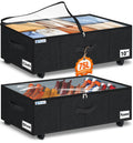 punemi 10 Tall 75L Under Bed Storage Bins with Wheels, Rolling Storage Bin