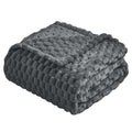 Vessia Flannel Fleece Throw Blanket(50X70 Inch), 3D Jacquard Grey Fuzzy And Warm Blanket For Couch,Sofa,Bed,Chair, 300Gsm Super