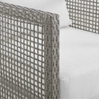 Modway Aura Outdoor Patio Wicker Rattan Sofa, Armchair And Coffee Table In Gray White