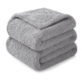 Exclusivo Mezcla Light Grey Fleece Blanket For Couch, Soft And Cozy Queen Blankets For Women, Suitable For All Seasons, 90X90 In
