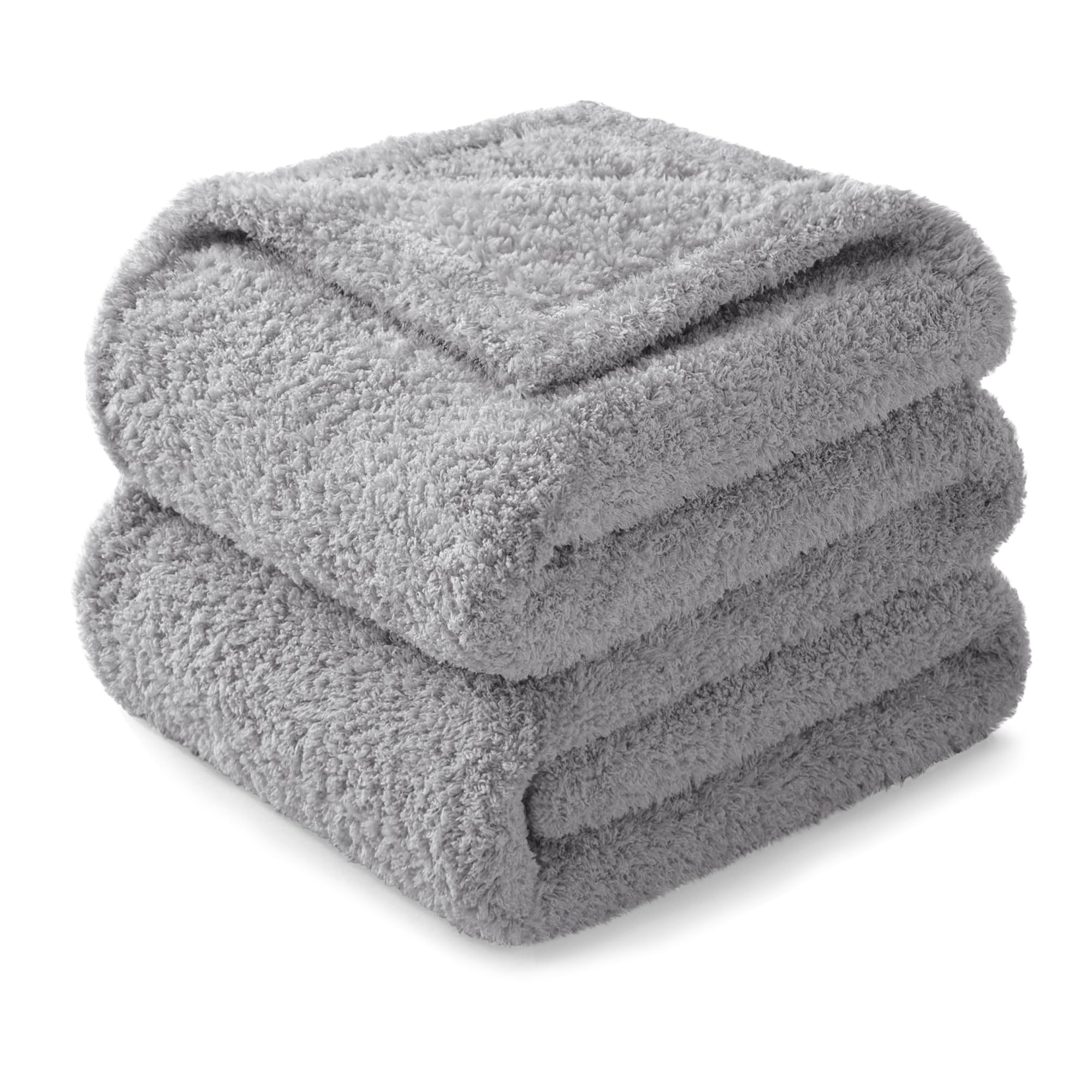 Exclusivo Mezcla Light Grey Fleece Blanket For Couch, Soft And Cozy Queen Blankets For Women, Suitable For All Seasons, 90X90 In
