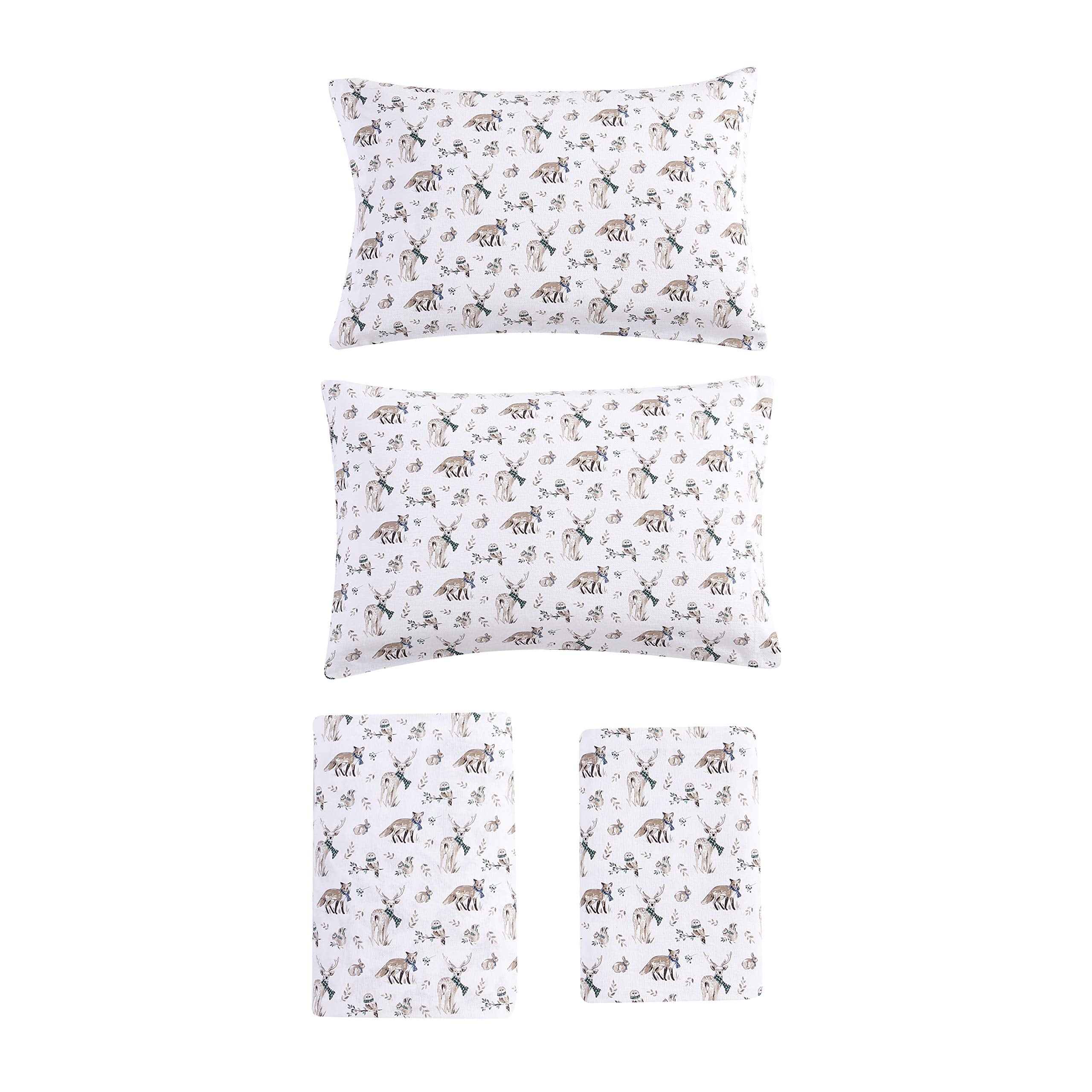 Eddie Bauer - Queen Sheets, Cotton Flannel Bedding Set, Brushed For Extra Softness, Cozy Home Decor (Woodlands Friends, Queen)