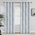 FMFUNCTEX Floral Grey Blackout Curtains for Bedroom Living Room 96inch Long Thermal Insulated Full Blackout Window Drapes for Gu