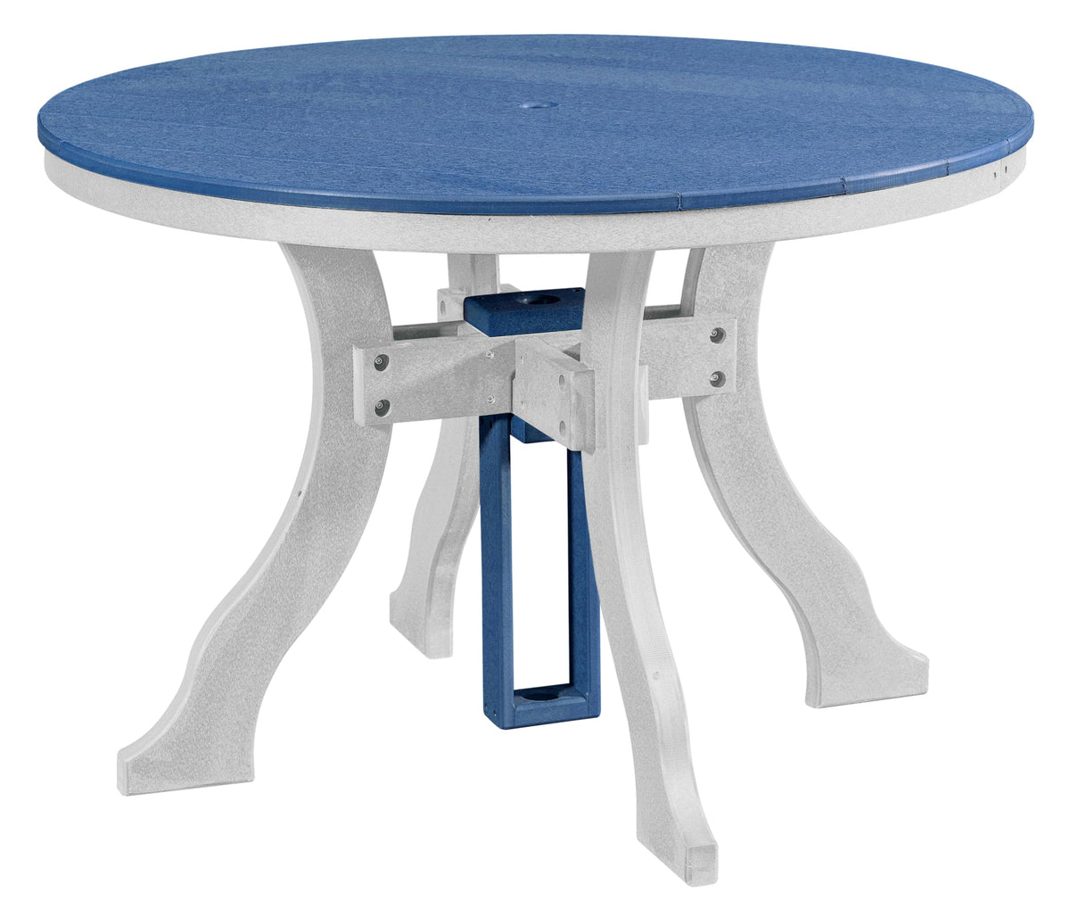 American Furniture Classics Dining Height Round Table, Blue With White Base