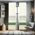 Ambesonne Boho Window Curtains, Abstract Bohemian Aura Designed Modern Minimalist Stripes on Creamy Backdrop, Lightweight Decora