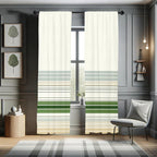 Ambesonne Boho Window Curtains Pack Of 2, Abstract Bohemian Aura Designed Modern Minimalist Stripes On Creamy Backdrop, Lightwei