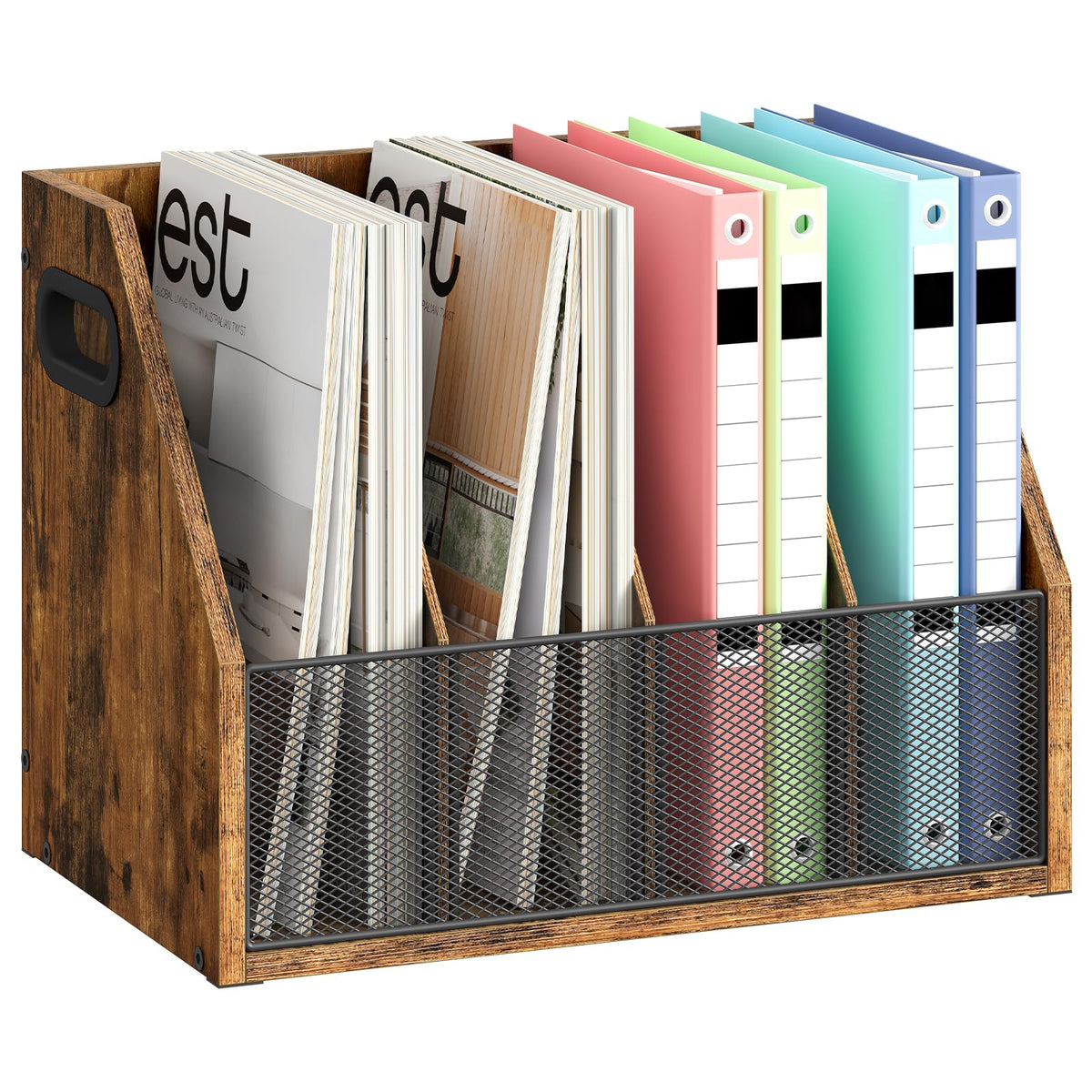 CHOEZON Wooden Desktop File Organizer with Removable Dividers