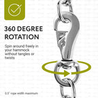 Impresa Hanging Chair/Hammock Chair Swivel Hook Snap - 500 Lb Capacity - Outdoor/Indoor (500 Lb Weight Limit)