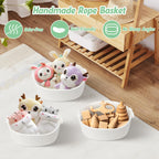 Small Rope Baskets For Organizing - Off White Storage Basket - Cotton Rope Organizer Basket - Cute Toy Basket - Empty Gift Baske
