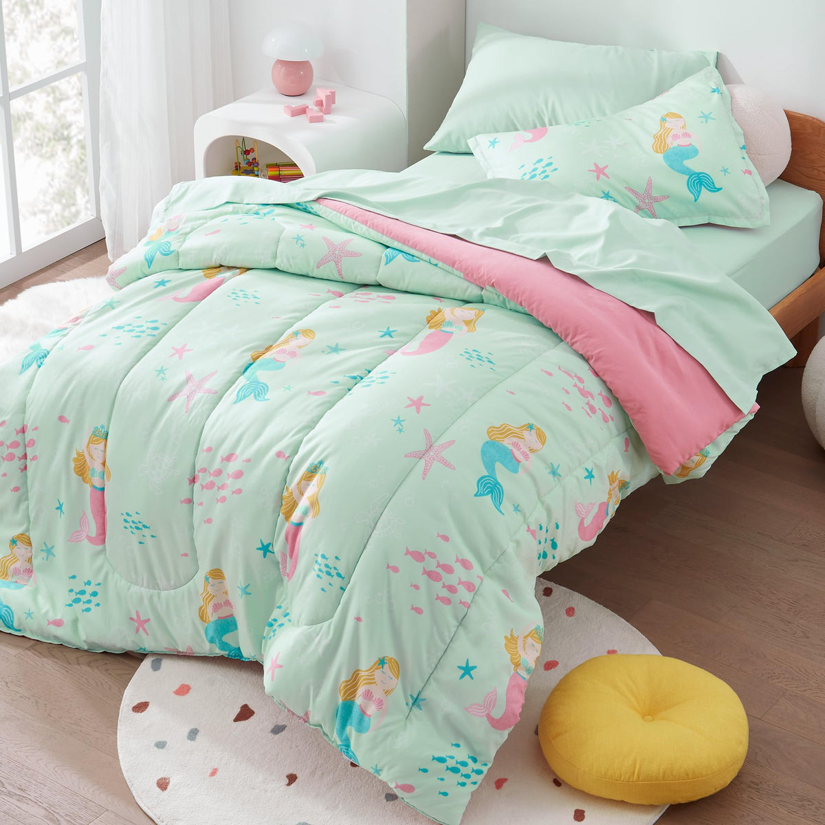 Sleep Zone 3 Pieces Comforter Set, Breathable & Super Soft All Season Kids Comforter Set, Cartoon Design For Children, Girls, Ea