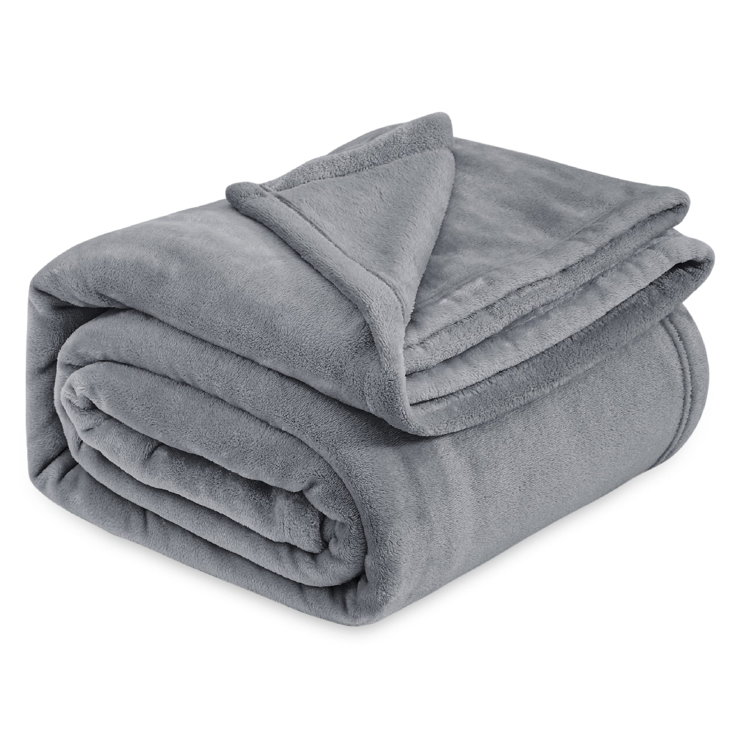Bedsure Fleece King Size Blankets For Bed Grey - Bed Blanket King Size Soft Lightweight Plush Cozy Fuzzy Luxury Microfiber, 108X