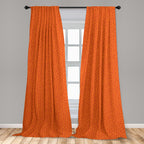 Ambesonne Burnt Orange Window Curtains, Abstract Foliage Leaves Pattern Sketch Nature Growth Composition, Lightweight Decorative