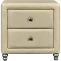 Upholstered 2 Drawer Nightstand, Gray/ Gray